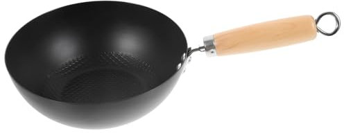 MAGICLULU Small Iron Wok Pot for Single Person Cooking Traditional Chinese Frying Pan Non-stick Kitchen Wok Pan for Stirfry