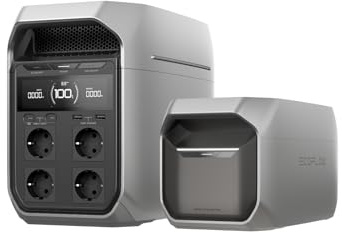 EcoFlow DELTA 3 Plus Portable Power Station with Extra Battery, 2 kWh Capacity, Expandable Backup Power Supply for Camping, Home Emergencies and Motorhomes