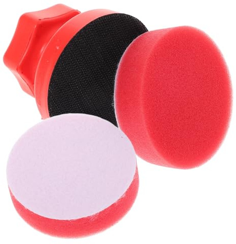 GRIRIW 1juego Esponja De Pulido De Coche Portátil Almohadilla Aplicadora De Cera Reemplazable Kit De Detalle Manual Para Mantenimiento De Neumáticos y Pulido De Superficies