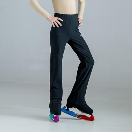 Leeonway Teens Skating Trousers,Figure Ice-Skate Tights,Fleece Breathable Skating Leggings,Easy To Put On And Take Off,For Stage Performances,Ice-Skate,Competitions