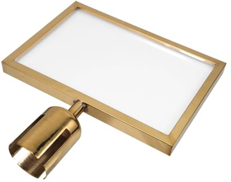 LIGIGWASH Stanchion Sign Holder Display Frame for Queue Management A3 Gold Horizontal Double-sided Poster Display for Crowd Control Stanchion Posts for Airports and Events