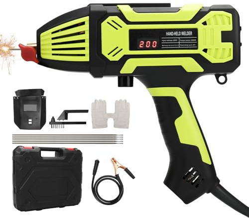 FormiPow Machine à Souder, 220V Soudeuse Portative, vec 5 Tiges de Soudage, Onduleur IGBT, 6 Réglages de Courant Variable, Affichage Numériqu, Pistolet de Soudage ARC pour Fils de 3/32 -1/8 (Vert)