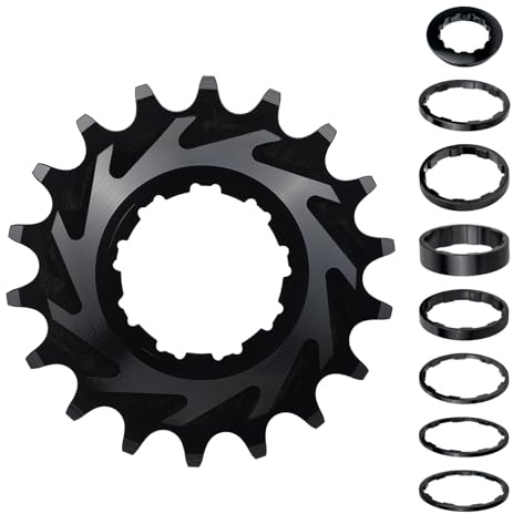 WEEROCK Kit de conversion de vélo à vitesse unique, cassette à vitesse unique 18T et entretoises pour une conversion facile en transmission à vitesse unique, kit de conversion de VTT avec (18 dents)