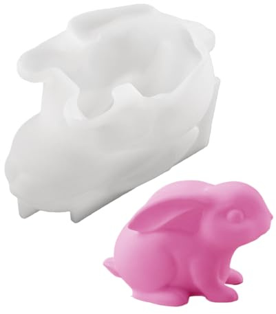 Nevalerra Moldes de silicona de conejito de Pascua, suave, duradero, antiadherente, herramienta de moldeo detallada, herramienta de moldeo para vacaciones | Solución de moldeo fácil para hacer velas