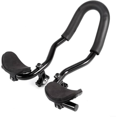 Glewi Alloy Bike Rest Handlebar for Road Mountain Cycling for Triathlon for Aero Bars for TT Trial with Sponge 40cm Black