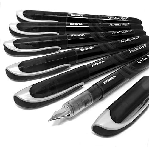 Zebra Fuente - Disposable Fountain Pen - Black Ink - Pack of 6