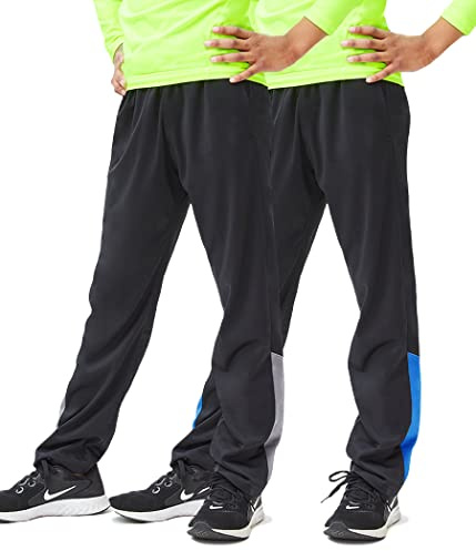 DEVOPS Boys Active Performance Workout Athletic Training Pants (X-Large, Black [2 Pack])