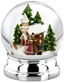 Hermann Bauer jun. Kollektion Palla di neve natalizia classica, argento, vetro, diametro 10,0 cm, altezza 12,0 cm