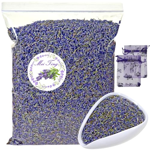 Mei Ting torkade lavendel blomknoppar och kronblad – 100 % naturlig, ultrablå, 200 g