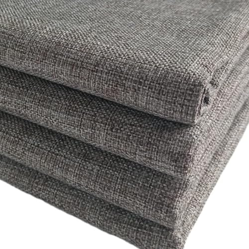 TinaKim Thick Chair Upholstery Fabric, Faux Linen Type Cloth Material, for Sofa Couch DIY (flaxen 14, 2 Yard (57x 72 inch))