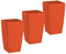 ECOMACETAS FLOWERPOT STORE Pot de fleurs colorés en plastique allongé rectangulaire décoratif 26 cm de haut (rouge corail, 3)
