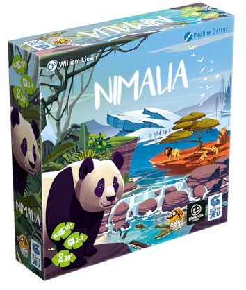 Nimalia Brettspiel,Strategiespiel mit Tiermotiven, Territoriumsbauspiel, lustiges Familienspiel für Kinder und Erwachsene, durchschnittliche Spielzeit 25-30 Minuten, hergestellt von Lucky Duck Games