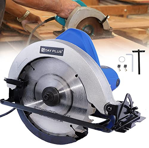 Power Saw Tools-Circular Saw/Wood Saw/Electric Saw for Woodworking to Cut Wood/Logs/Soft Metel/Plastic, 1500W 5500RPM, Adjustable Cutting Depth and Angle