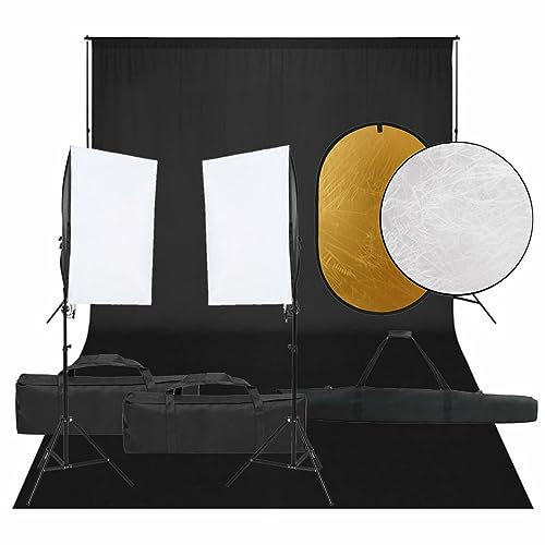 Homgoday Kit de estudio fotográfico con juego de luces, fondo y reflector, set de docografía para estudio fotográfico
