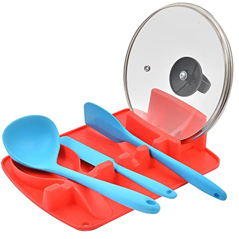 Poggiautensili da cucina Portautensili da cucina Portacucchiaio in silicone due in uno Portacucchiaio multifunzione Portacucchiaio Portaoggetti da cucina Spatola Portacucchiaio Portaoggetti piccolo po