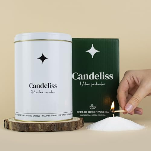 CANDELISS Kit per Candela di Sabbia 0,5kg. Granelli di cera sabbia per candele in polvere di candela perle a granelli Pearled candle pearls sand wax candle Candele perlate decorative (Premium)