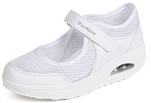 Sandalias para Mujer Malla Mary Jane Zapatos de Tela para Mujer Merceditas Plataforma Ligero Zapatillas Zapatos para Caminar Zapatillas De Deporte Talla 35-42 Zapatos de Deporte Mocasines Negros