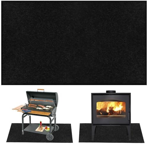 Feuerfeste Unterlage - Feuerschutzmatte 150*100CM, Hitzeschutzmatte Feuerfeste Hitze, Brandschutzmatte, Feuerfeste Matte Bis zu 982 °C, Hitzebeständig für Lawn Camping Fireplace Kaffeemaschine Floor