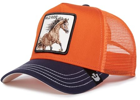 Goorin Bros. Bronco Fan The Wild Ride Horse Orange Blue Adjustable Trucker Cap