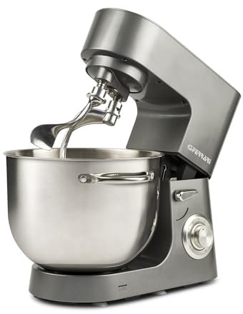 G3 Ferrari G20164 Pastaio Come Hand Planetary Knetmaschine, 1800 W, 8 Liter, Edelstahlbehälter mit Griffen, Doppelhaken, 8 Geschwindigkeitsstufen, Pulsbetrieb, inklusive Zubehör