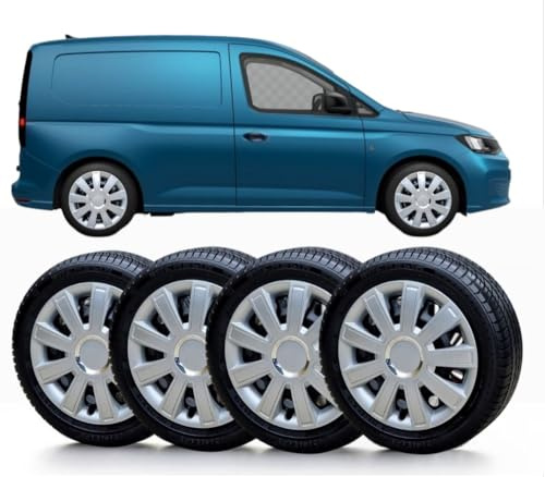 SOLIP 16 inch wheel trims, Hubcaps, Set of 4 for VW CADDY MK5 FROM 2021,FORD CONNECT Alloy wheels look covers Silver/Black / 16 / colour choice (FSS)