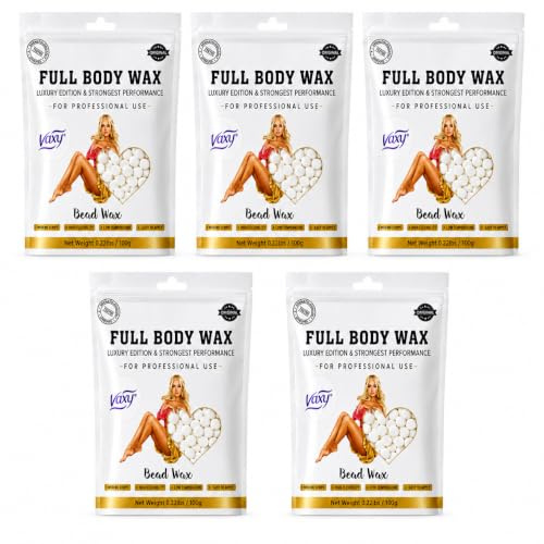 Vaxy Professional Hard Wax Beads, Stripless Depilatory Waxing Pellets Solid Film Beans No Strip Needed, Painless Gentle Hair Removal of Full Body, Face & Bikini Line Coconut (500g)