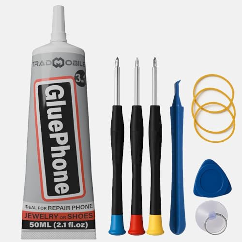 Lim telefon - lim för reparation och precisionsarbete - perfekt för telefoner, smartphones, surfplattor, smycken, böcker, läder och skor (1 rör + skruvmejselsats, 50 ml)