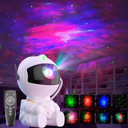 Crebeau Astronaut Galaxy Light Projector, Remote Control, USB Powered 360° Adjustable Spaceman for Room Decoration, Gifts for Children and Adults
