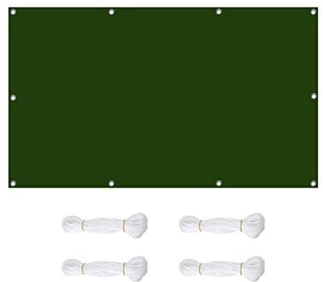 Tenda parasole rettangolare impermeabile verde scuro 5 x 6 m per patio resistente ai raggi UV per esterni con corde di montaggio tettoie per prato pergolato decking resistente all'usura vela ombra