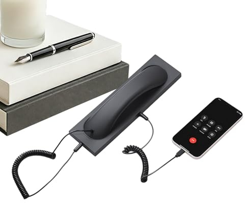 Genérico Mobilheadset | Handhållen C-linje med trådbunden mikrofon och telefonheadset | för, kontor, skola och videokonferenser