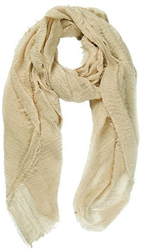 World of Shawls Ladies Distressed Crinkle Scarf Maxi Wrap Large Warm Soft (Beige)