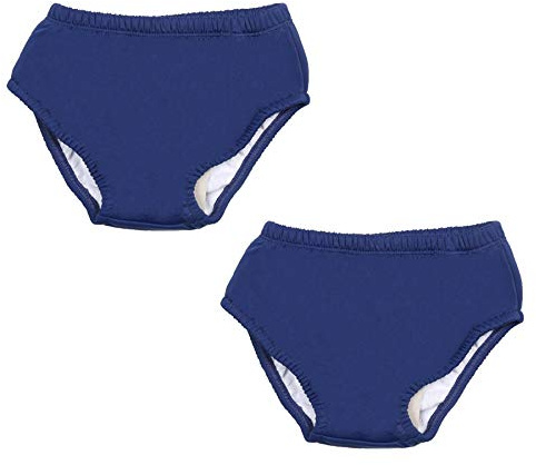 Two Bare Feet Reusable Swim Nappy & Neoprene Swim Shorts Set (2 Pack) – Baby & Toddler Swim Diaper for Pool & Beach - Navy Blue, S