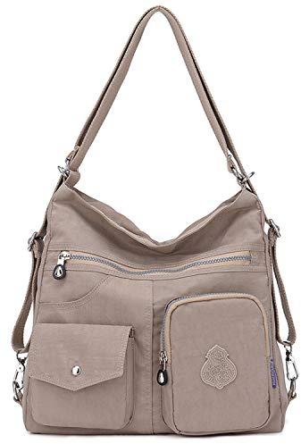 Outreo Umhängetasche Handtasche Damen Umhängetasche Umhängetasche Umhängetasche Wasserdicht Schultasche für Schule Reise Messenger Bag, Beige One, L, Vintage