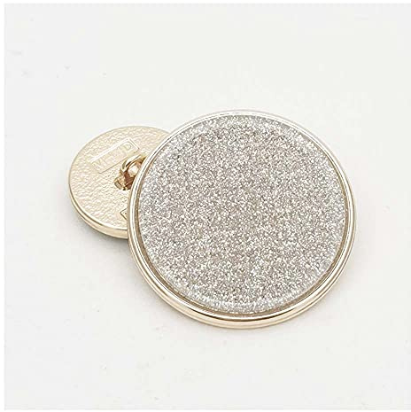 5 PCS Metal Round Shank Button Many Sizes Special Sparkling Buttons for Clothes Bags Decor Sewing Crafts (Silver, 30mm)