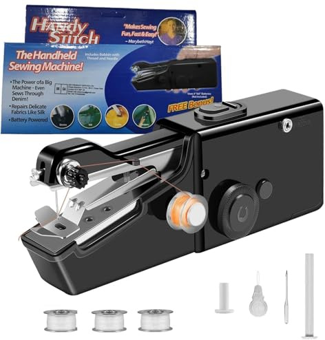 Hand Held Sewing Machine for Adults/Beginners, Mini Household Hand Sewing Machine Portable Stitch Needlework Set for DIY Clothes Stitching Home Travel