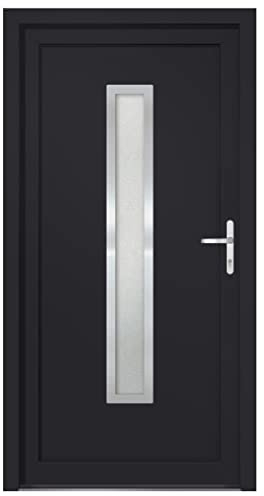vidaXL Porta Ingresso Antracite 88x200 cm in PVC, porta di ingresso in PVC