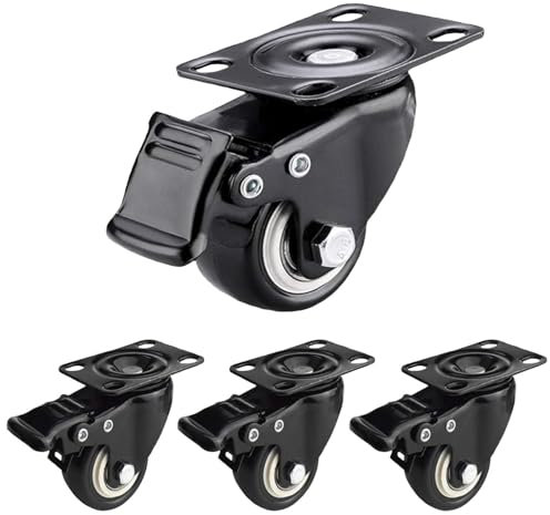 Ruedas Para Muebles, 4 Pedazos Ruedas Giratorias, Rotación de 360° Ruedas Muebles, Ruedas Para Muebles Pequeñas, Ruedas Giratorias Adecuado Para Reposapiés Mesas de Café y Soportes Para Plantas