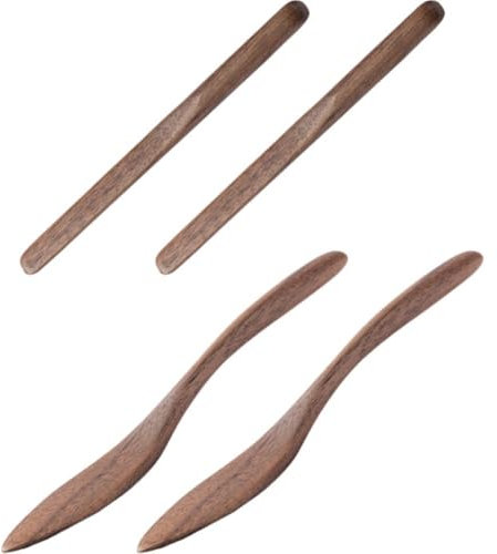 4 Piezas De Cuchillo De Mantequilla De Madera, Esparcidor De Queso Y Palo Para Agitar, Esparcidor De Gelatina De Maní De Madera, Cuchillos Para Sándwich De Condimentos, Espátula, Utensilios De Cocina