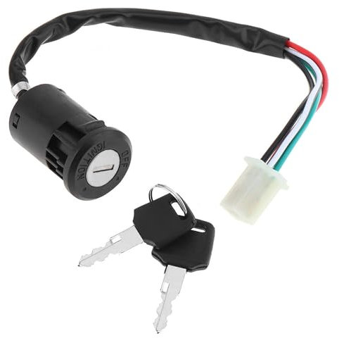 Flaconi Interruptor de Llave de Encendido para Motocicleta,Interruptor de Llave de Encendido,Interruptor de Encendido con Llave de 4 Cables,para Motocicleta Taotao ATV Quad Scooter Eléctrico