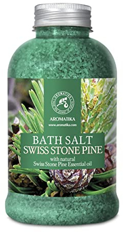 Badesalz Zirbelkiefer 600g - Meersalz mit Natürlichem Ätherischen Zirbenöl - Pinus Cembra - Aromatherapie Badewanne - Baden - Körperpflege - Hautpflege - Spa - Badezusatz