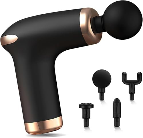 Anluomafuy Muskelmassagepistole, Muskel Percussion Massagegerät mit 6 Geschwindigkeiten, Mini Leise Elektrische Massage Gun, für Muskulatur und Faszien, Schmerzlinderung & Entspannung (schwarz)