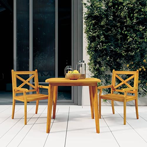 Kaloriko Acacia Wood Outdoor Table, Solid Wood Dining Table for Garden, Patio, Balcony - Camping, Coffee, Side, Portable Tables