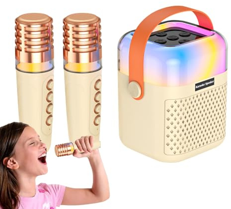 Machine À Karaoké pour - Haut-Parleur avec 2 Microphones - Système De Karaoké - pour Fêtes Extérieures Bureau Jardin Maison Et Scène