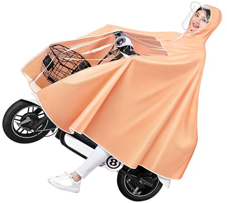 Dioche Ponch para BicicletaPoncho de Lluvia para Scooter Eléctrico | Impermeable Reutilizable Bicicleta de Cuerpo Completo Abrigo de Lluvia Largo para Adultos | Equipo de Ligero y Portátil