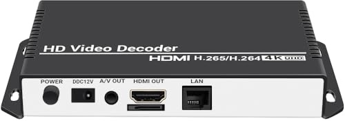 URayCoder H.265 H.264 4K HD Network Video Stream Decoder Supports RTMP HLS RTSP UDP SRT HTTP, IP to HDMI Converter for Decoding Video Encoders and IP Cameras to HDMI RCA CVBS Displays