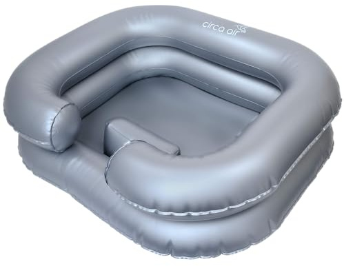 Circa Air Inflatable Hair Washing Basin For Bedridden - Wash Hair In Bed With Shampoo Basin. Portable Shampoo Bowl With Pillow For Extra Comfort. The Perfect Inflatable Sink For Locs Detox