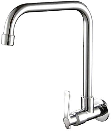 Grifo monobloque de cromo con rotación de 360° para grifo de cocina, 6 tipos Montado en la pared Montado en la pared de agua fría Grifo de cocina giratorio universal para vegetales - Plateado