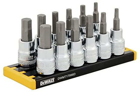 DEWALT 3/8-Zoll-Antrieb, SAE und mm Sechskant-Steckschlüssel-Set, 12-teilig (DWMT17002)