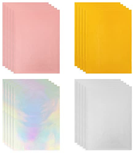SUPERFINDINGS 80 A4 a Caldo Carta da Stampa a Caldo 4 Colori Foglio di Lamina di trasferimento di Calore 20,7x29cm Metallic Caldo Foil Fogli di trasferimento Penna per la Stampa a Caldo di Carte