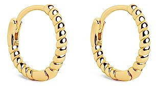 SINGULARU - Pendientes Aro Twist. Plata de Ley Acabado en Baño en Oro de 18 Kt. Ligeros con Cierre Congo. Joyas para Mujer